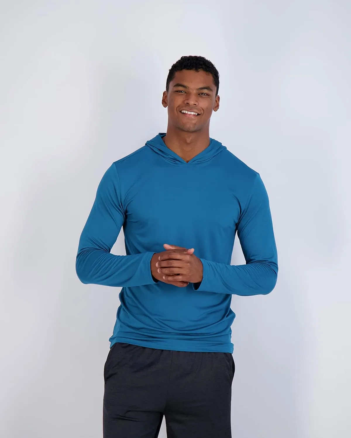 Real Essentials 3 Pack: Men's Dry Fit Wicking Long Sleeve Fishing Active Hoodie Pullover Sweatshirt (Big & Tall)