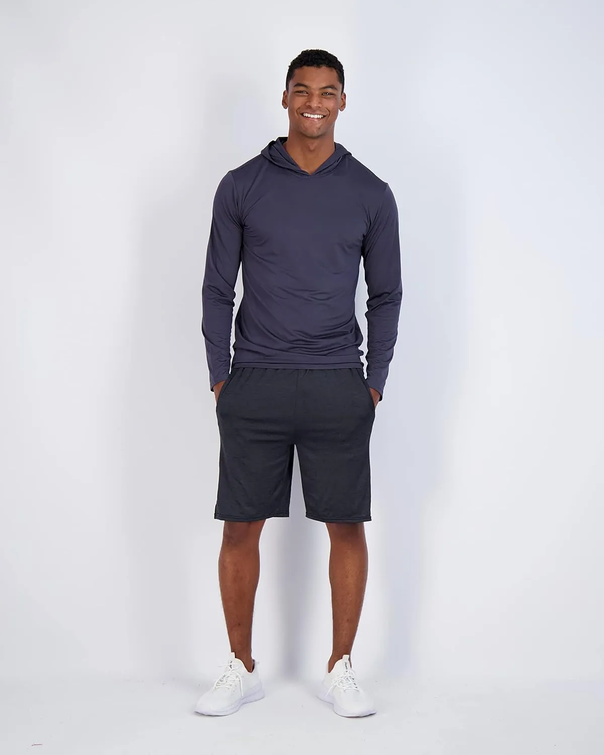 Real Essentials 3 Pack: Men's Dry Fit Wicking Long Sleeve Fishing Active Hoodie Pullover Sweatshirt (Big & Tall)