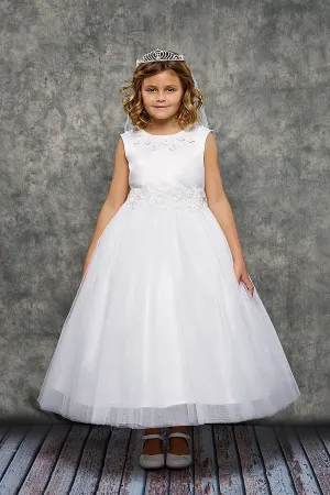 *RESTOCKED* 458-A Luxurious Princess Ballgown Dress with Floral Trim and Plus Sizes