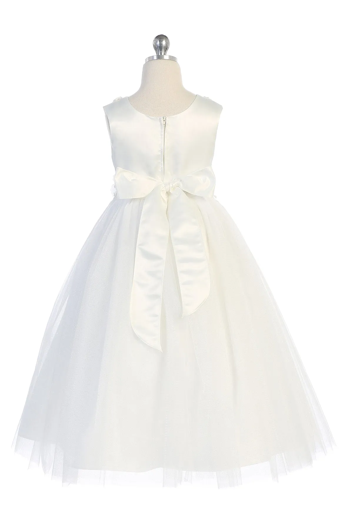 *RESTOCKED* 458-A Luxurious Princess Ballgown Dress with Floral Trim and Plus Sizes