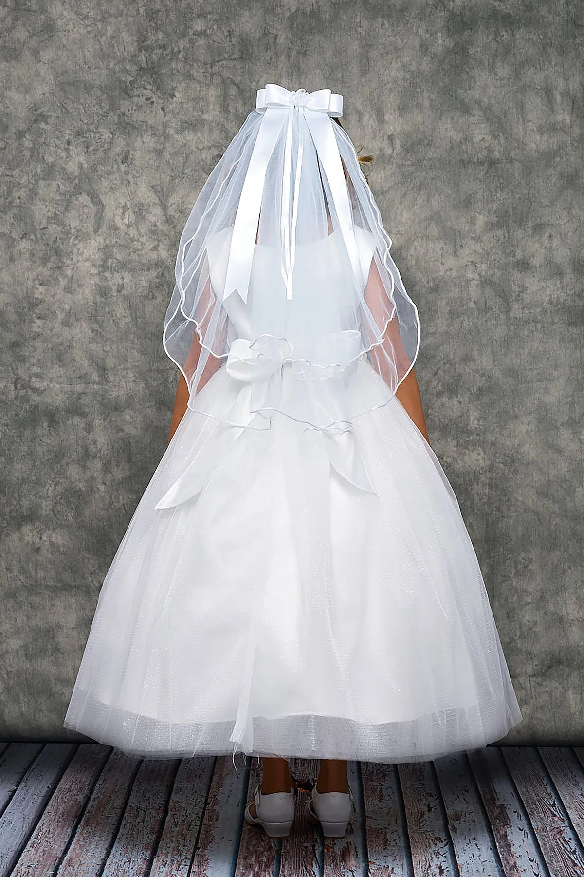 *RESTOCKED* 458-A Luxurious Princess Ballgown Dress with Floral Trim and Plus Sizes