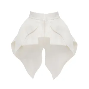 Sculpted Peplum Belt White