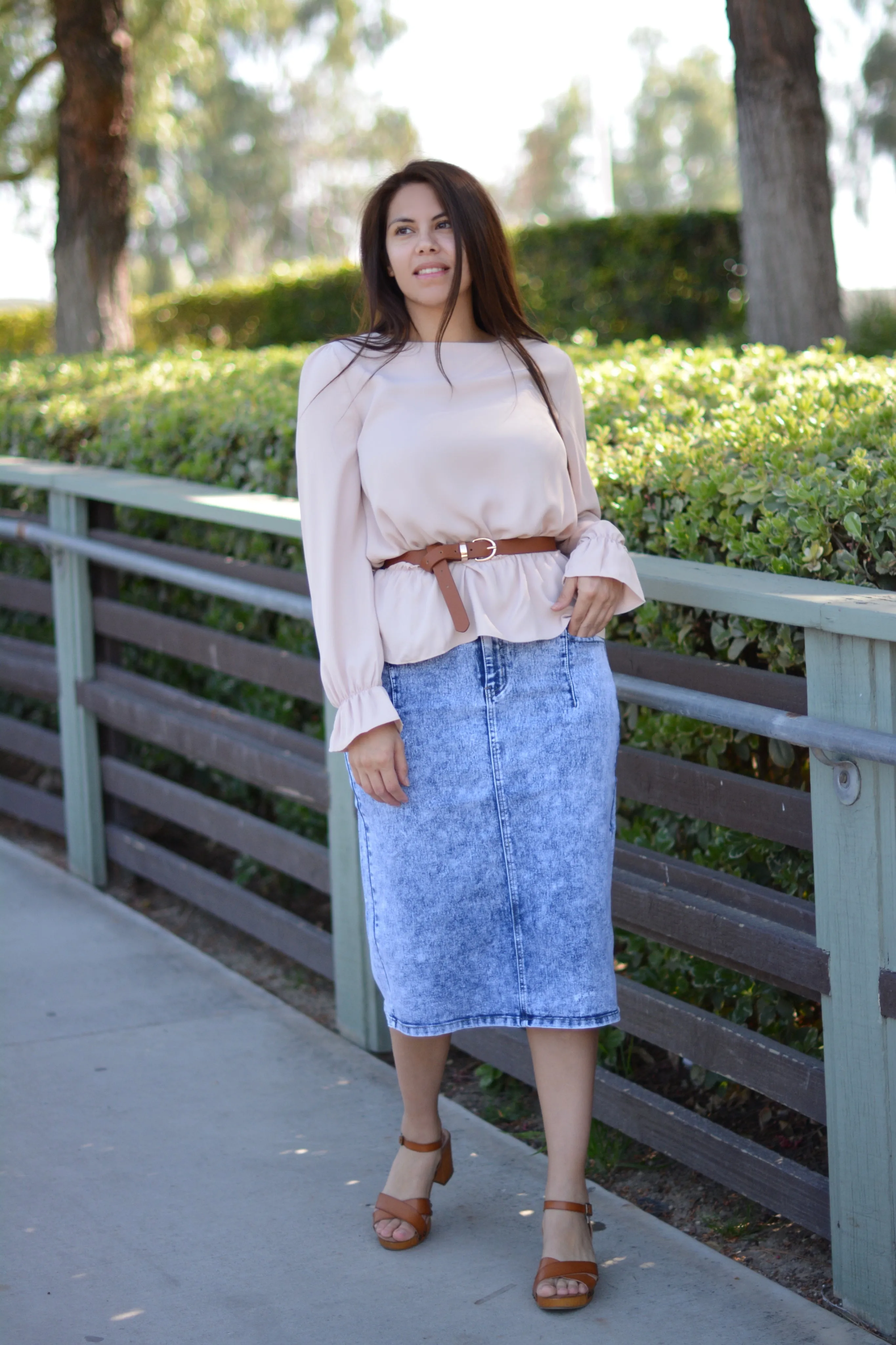 Suzette Taupe Peplum Top