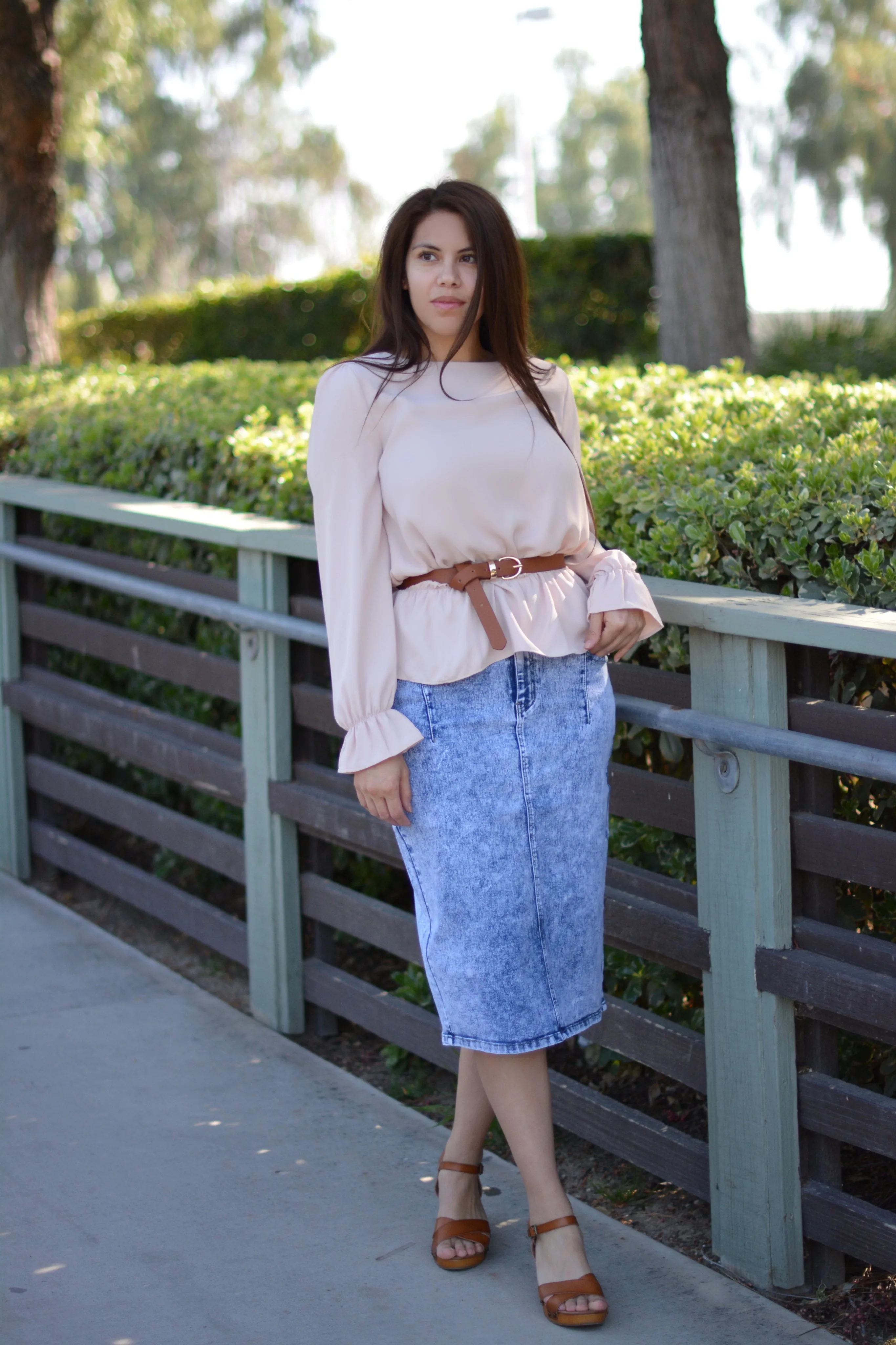 Suzette Taupe Peplum Top