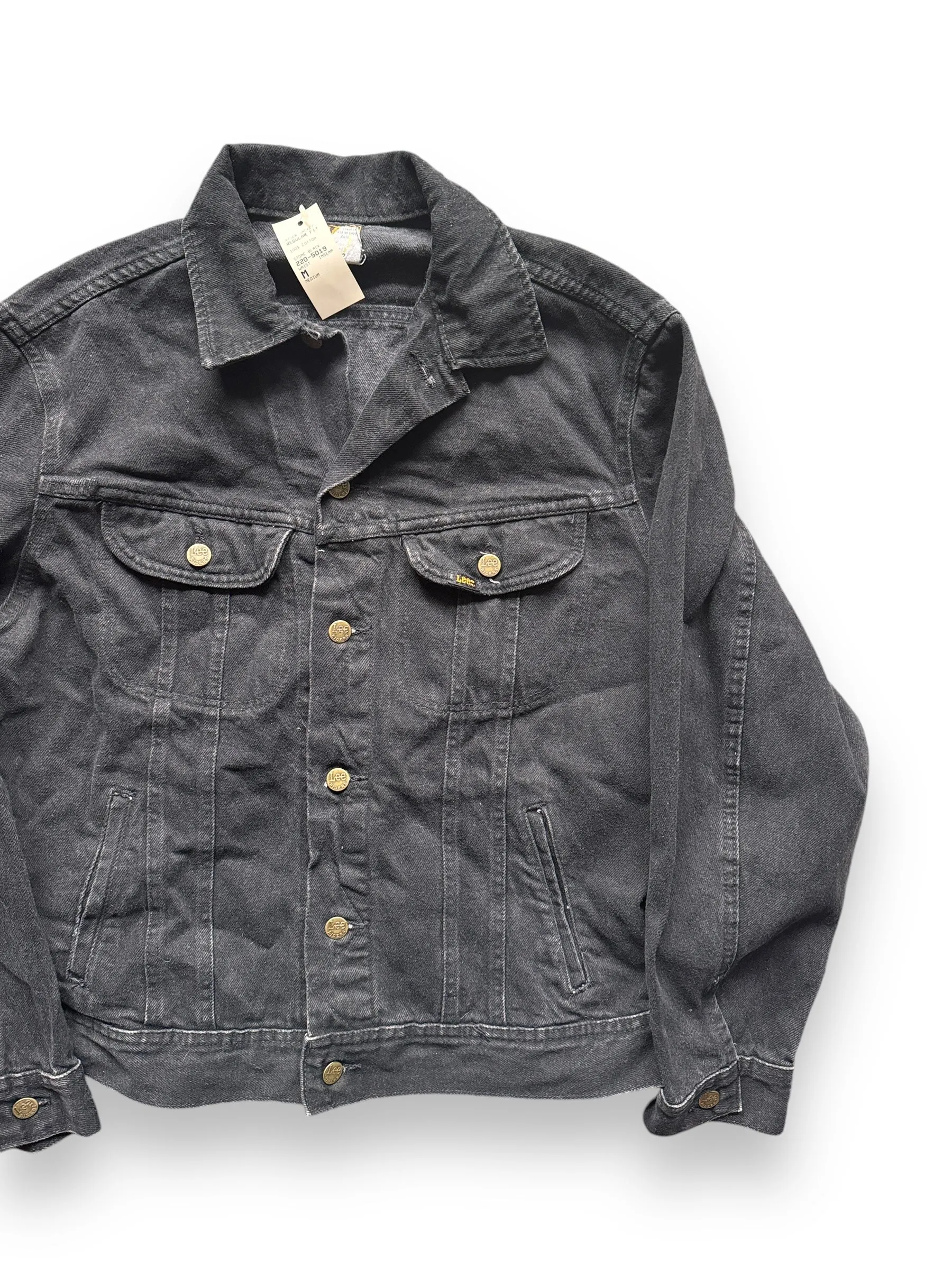 Vintage 90s Era New Old Stock Black Lee 101-J Jacket SZ M