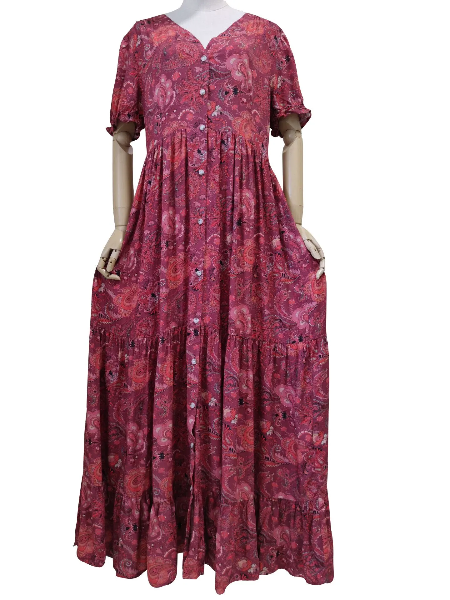 Western Boho Maxi V Neck Boho Maxi Dresses Women Vintage 2022